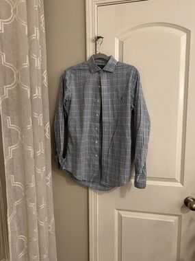 Polo by Ralph Lauren Blue Green Pink Plaid Dress Shirt